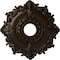 Ekena Millwork Riley Ceiling Medallion (Fits Canopies up to 4 5/8"), Hnd-Painted Bronze, 18"OD x 3 1/2"ID x 1 1/2"P CM18RLBZS - alternate 1